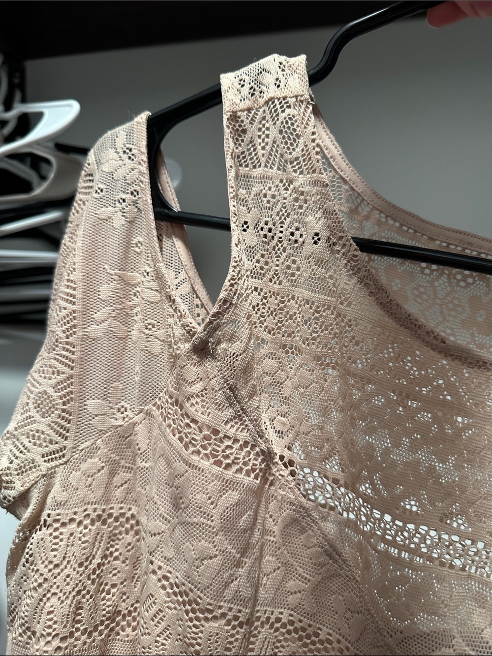 torrid Blush Lace Cold-Shoulder Top